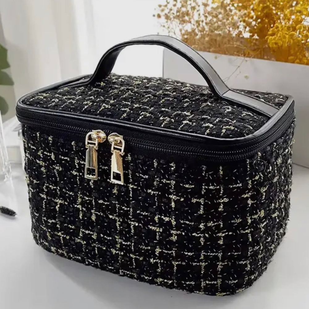 NEW Tweed style cosmetic bag - Black